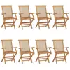 Image de Chaises De Jardin Lot De 8 Bois De Teck Massif Vidaxl