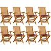 Image de Chaises De Jardin Avec Coussins Bordeaux Lot De 8 Teck Massif Vidaxl