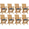 Image de Chaises De Jardin Avec Coussins Bleu Royal Lot De 8 Teck Massif Vidaxl