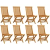 Image de Chaises De Jardin Pliables Lot De 8 Bois De Teck Massif Vidaxl