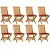 Image de Chaises De Jardin Et Coussins Rouge Lot De 8 Bois Teck Massif Vidaxl