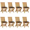 Image de Chaises De Jardin Et Coussins Taupe Lot De 8 Bois Teck Massif Vidaxl