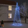 Image de Arbre De Noël Avec Poteau En Métal 1400 Led Bleues 5 M Vidaxl