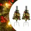 Image de Arbre De Noël Artificiel Pré-éclairé D'allée 2 Pcs 76 Cm Pvc Vidaxl