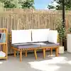 Image de Salon De Jardin 2 Pcs Avec Coussins Bois D'acacia Solide Vidaxl