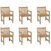 Image de Chaises D'extérieur Lot De 6 Bois De Teck Solide Vidaxl