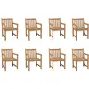 Image de Chaises D'extérieur Lot De 8 Bois De Teck Solide Vidaxl