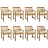 Image de Chaises De Jardin Lot De 8 Et Coussins Blanc Crème Teck Solide Vidaxl