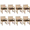 Image de Chaises De Jardin Lot De 8 Avec Coussins Taupe Bois Teck Solide Vidaxl