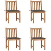 Image de Chaises De Jardin Lot De 4 Avec Coussins Bois De Teck Massif Vidaxl