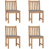 Image de Chaises De Jardin Lot De 4 Avec Coussins Bois De Teck Massif Vidaxl