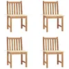 Image de Chaises De Jardin Lot De 4 Avec Coussins Bois De Teck Massif Vidaxl
