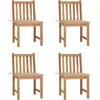Image de Chaises De Jardin Lot De 4 Avec Coussins Bois De Teck Massif Vidaxl