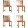 Image de Chaises De Jardin Lot De 4 Avec Coussins Bois De Teck Massif Vidaxl