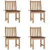 Image de Chaises De Jardin Lot De 4 Avec Coussins Bois De Teck Massif Vidaxl