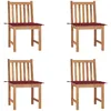 Image de Chaises De Jardin Lot De 4 Avec Coussins Bois De Teck Massif Vidaxl
