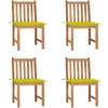 Image de Chaises De Jardin Lot De 4 Avec Coussins Bois De Teck Massif Vidaxl