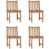 Image de Chaises De Jardin Lot De 4 Avec Coussins Bois De Teck Massif Vidaxl