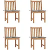 Image de Chaises De Jardin Lot De 4 Avec Coussins Bois De Teck Massif Vidaxl