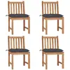Image de Chaises De Jardin Lot De 4 Avec Coussins Bois De Teck Massif Vidaxl