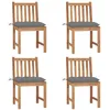 Image de Chaises De Jardin Lot De 4 Avec Coussins Bois De Teck Massif Vidaxl