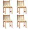 Image de Chaises De Jardin Lot De 4 Avec Coussins Bois De Teck Massif Vidaxl