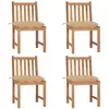 Image de Chaises De Jardin Lot De 4 Avec Coussins Bois De Teck Massif Vidaxl