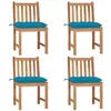 Image de Chaises De Jardin Lot De 4 Avec Coussins Bois De Teck Massif Vidaxl