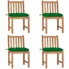 Image de Chaises De Jardin Lot De 4 Avec Coussins Bois De Teck Massif Vidaxl
