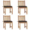 Image de Chaises De Jardin Lot De 4 Avec Coussins Bois De Teck Massif Vidaxl