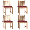 Image de Chaises De Jardin Lot De 4 Avec Coussins Bois De Teck Massif Vidaxl