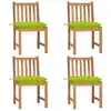 Image de Chaises De Jardin Lot De 4 Avec Coussins Bois De Teck Massif Vidaxl