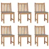 Image de Chaises De Jardin Lot De 6 Avec Coussins Bois De Teck Massif Vidaxl