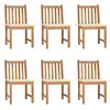 Image de Chaises De Jardin Lot De 6 Avec Coussins Bois De Teck Massif Vidaxl