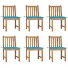 Image de Chaises De Jardin Lot De 6 Avec Coussins Bois De Teck Massif Vidaxl
