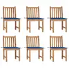 Image de Chaises De Jardin Lot De 6 Avec Coussins Bois De Teck Massif Vidaxl