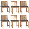 Image de Chaises De Jardin Lot De 6 Avec Coussins Bois De Teck Massif Vidaxl