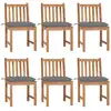 Image de Chaises De Jardin Lot De 6 Avec Coussins Bois De Teck Massif Vidaxl