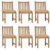 Image de Chaises De Jardin Lot De 6 Avec Coussins Bois De Teck Massif Vidaxl