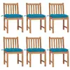 Image de Chaises De Jardin Lot De 6 Avec Coussins Bois De Teck Massif Vidaxl