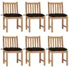 Image de Chaises De Jardin Lot De 6 Avec Coussins Bois De Teck Massif Vidaxl
