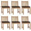 Image de Chaises De Jardin Lot De 6 Avec Coussins Bois De Teck Massif Vidaxl