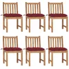 Image de Chaises De Jardin Lot De 6 Avec Coussins Bois De Teck Massif Vidaxl