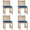 Image de Chaises De Jardin Lot De 6 Avec Coussins Bois De Teck Massif Vidaxl