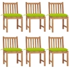 Image de Chaises De Jardin Lot De 6 Avec Coussins Bois De Teck Massif Vidaxl