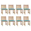 Image de Chaises De Jardin Lot De 8 Avec Coussins Bois De Teck Massif Vidaxl
