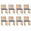 Image de Chaises De Jardin Lot De 8 Avec Coussins Bois De Teck Massif Vidaxl