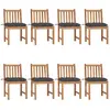 Image de Chaises De Jardin Lot De 8 Avec Coussins Bois De Teck Massif Vidaxl