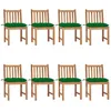 Image de Chaises De Jardin Lot De 8 Avec Coussins Bois De Teck Massif Vidaxl