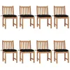 Image de Chaises De Jardin Lot De 8 Avec Coussins Bois De Teck Massif Vidaxl
